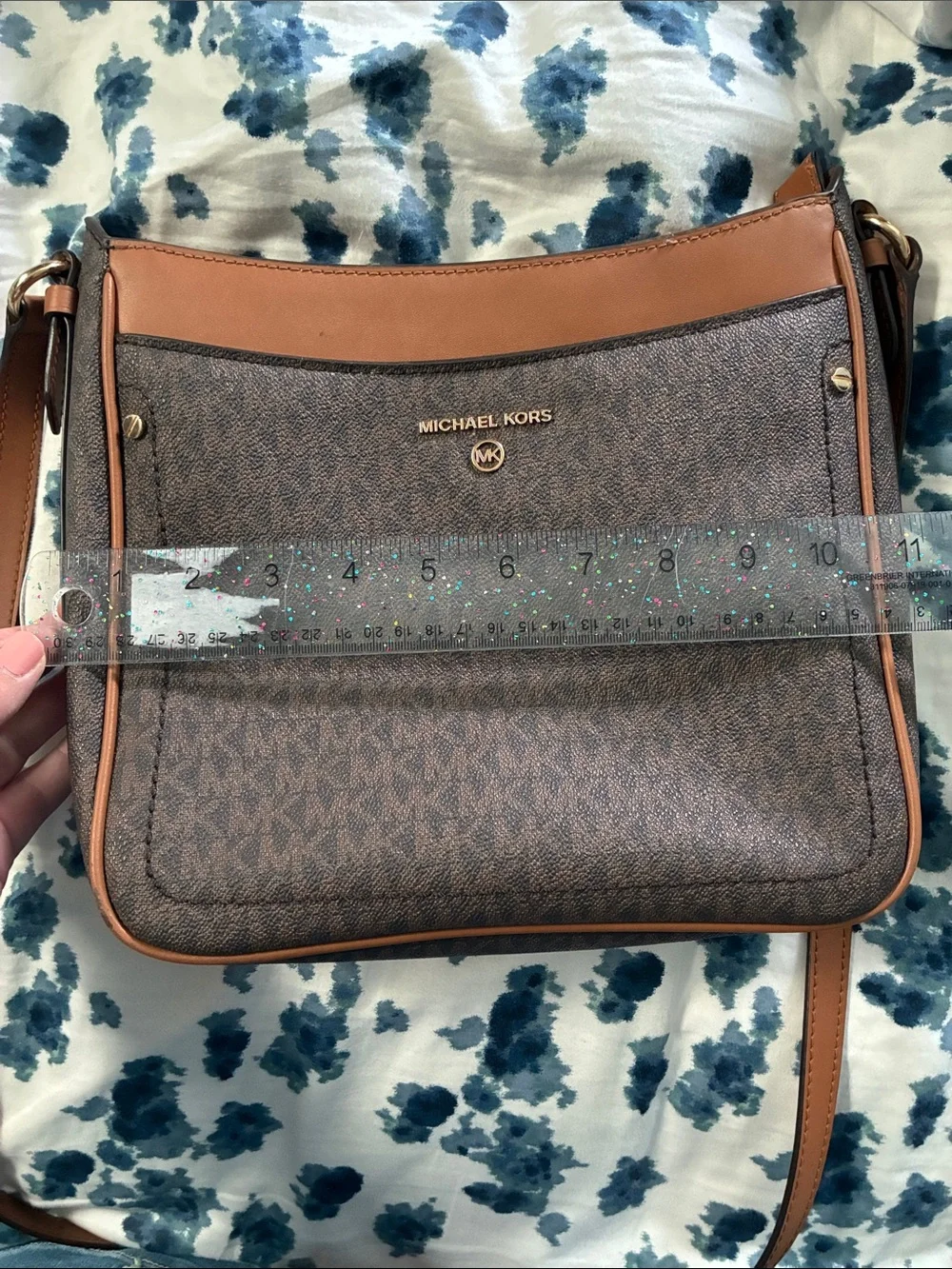 Michael Kors Brown Signature crossbody Bag with Brown Trim